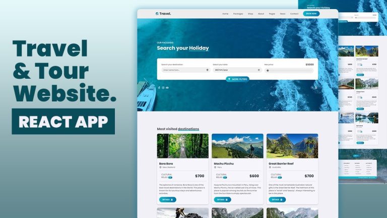 🌋 Create Travel and Tour Website Using ReactJS | React Project 2024 #reactjs